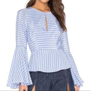 Milly Luna bell sleeved silk blend blouse size 6